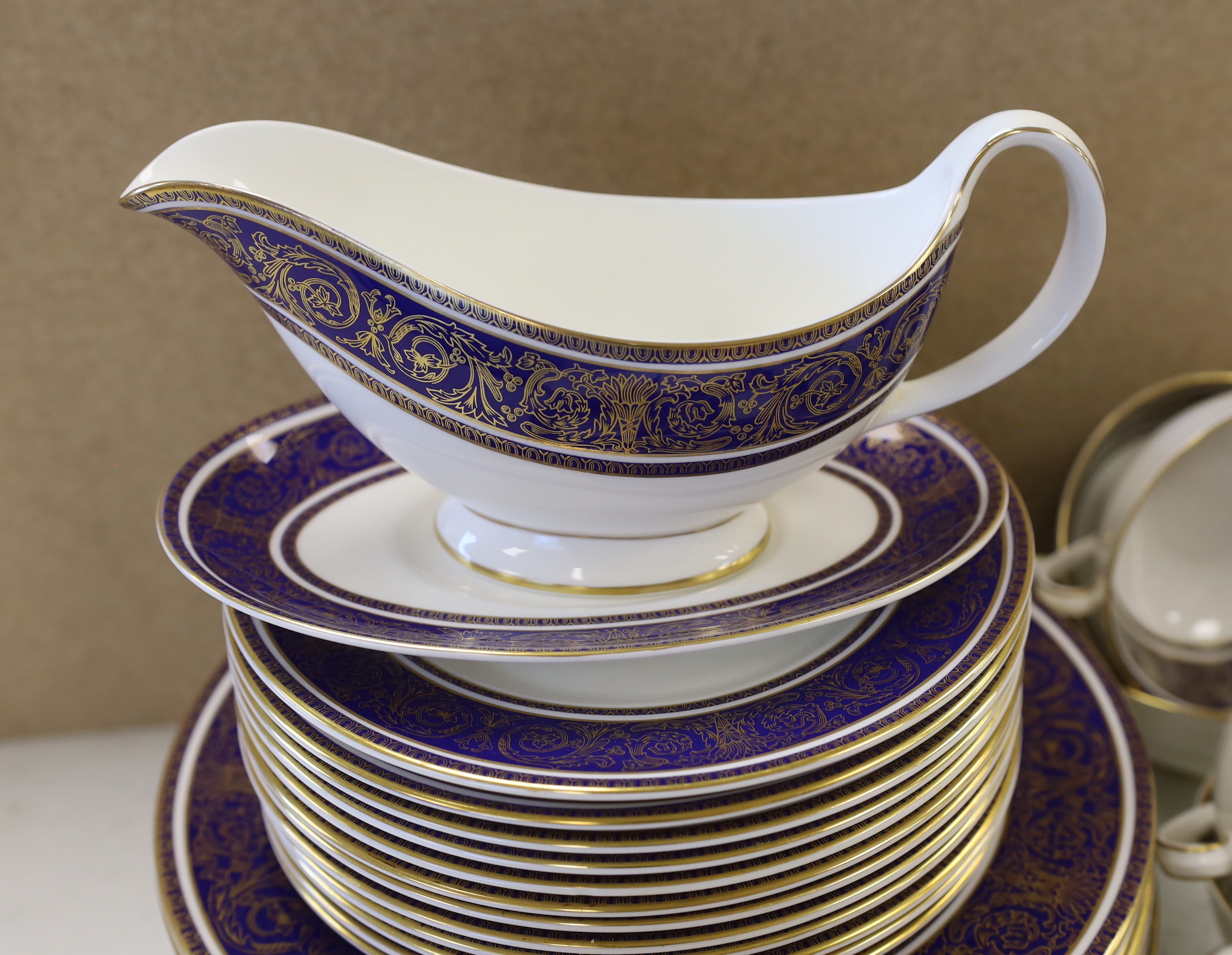 A Royal Doulton ‘Imperial Blue’ dinner and coffee service